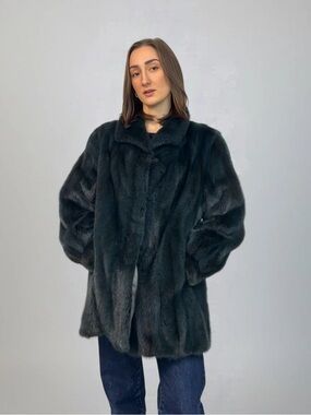 Luxurious Vintage Mink Fur Coat - Women's Elegant Outerwear